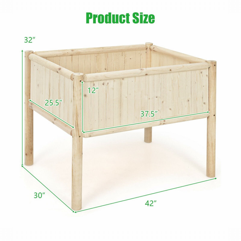 Roundtree Wood Elevated Planter