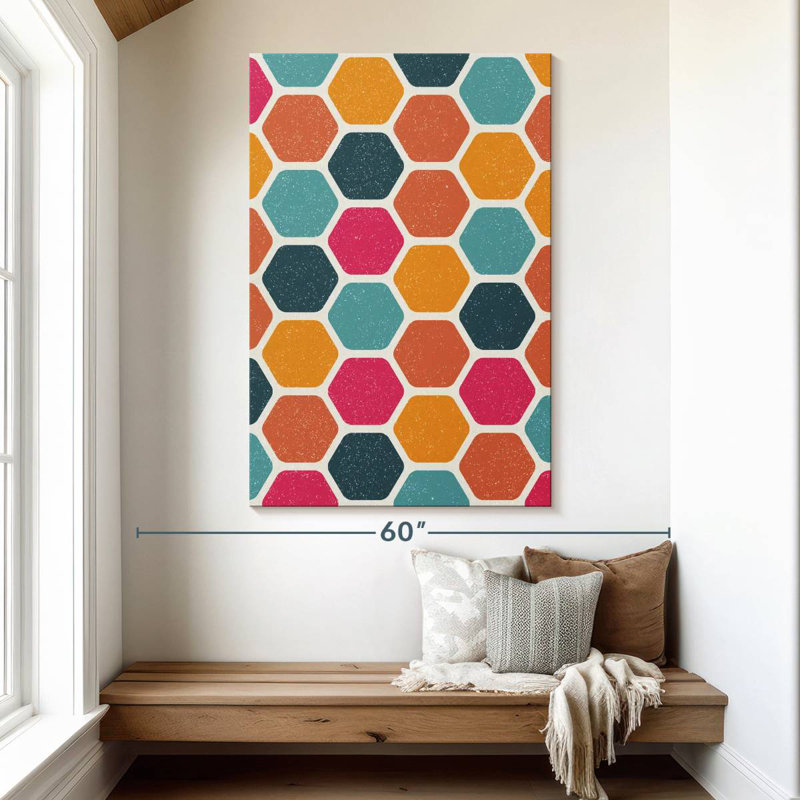 Avery Mid-Century Hexagon Pattern, 51" H x 34" W
