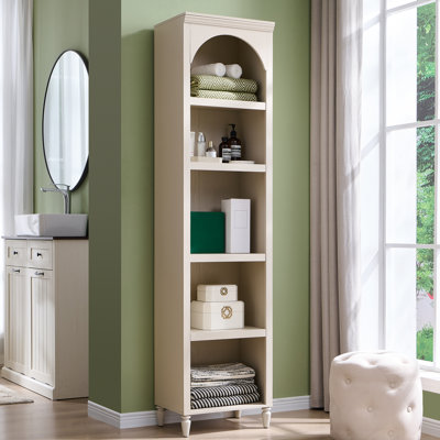 Armoire de salle de bain arquée haute de 76 po à 5 niveaux Ahart