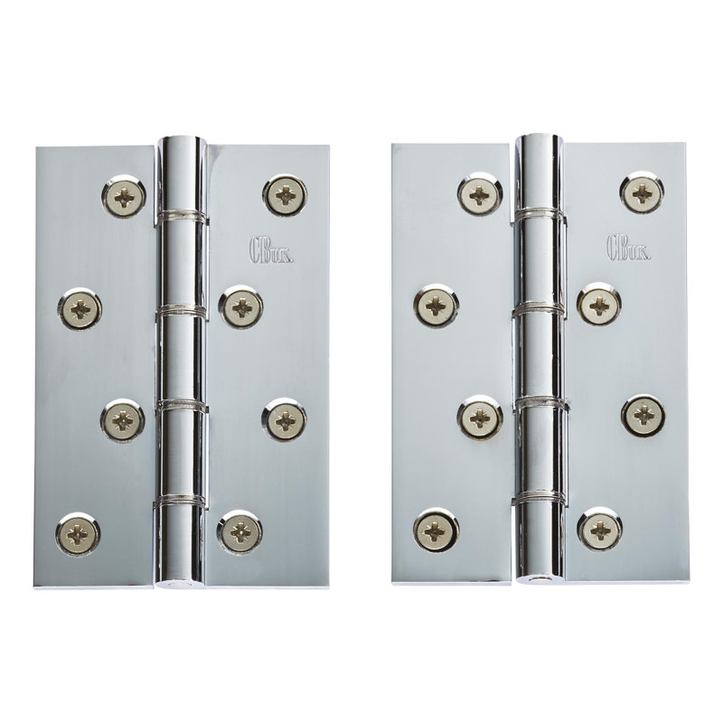 10.2cm H x 6.7cm W Butt Bearing Pair Door Hinges, Polished Chrome
