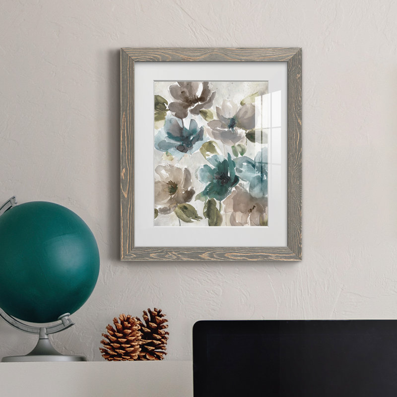 Topaz Garden I - peinture encadrée, H 20 po x l 17 po x P 1,5 po, Gris