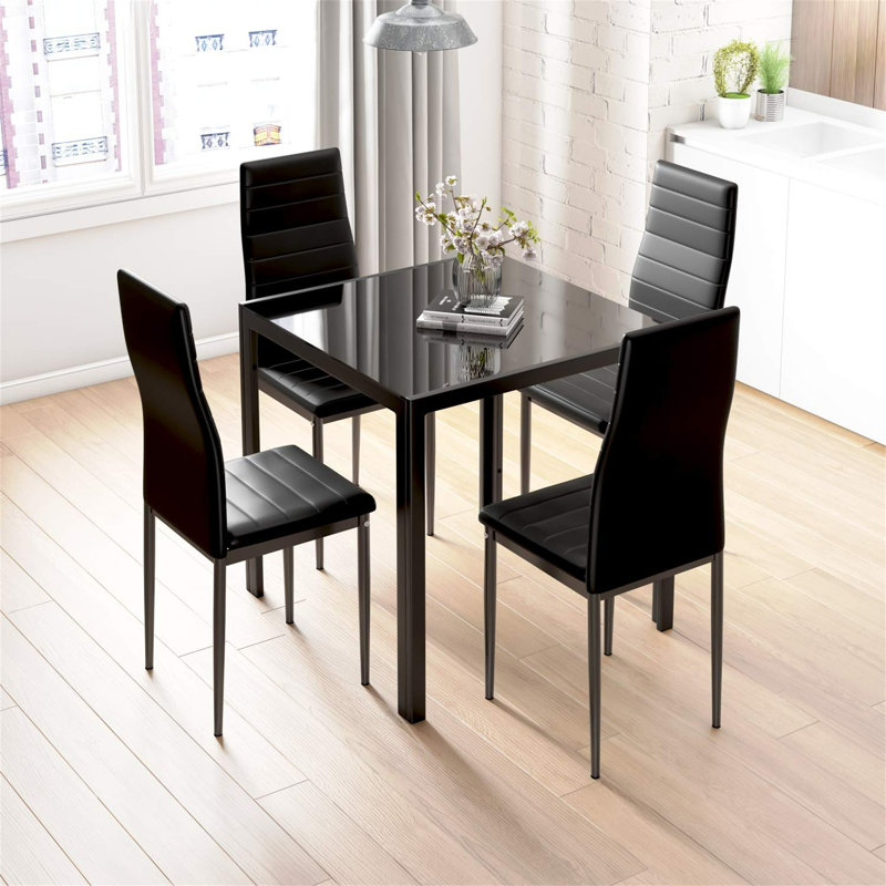 Otisco 4 - Person Dining Set, Black
