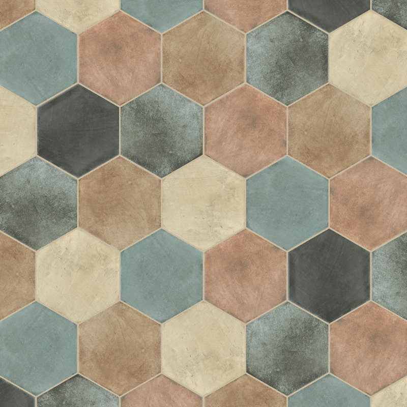 Fika 8" x 9" Ceramic Stone Look Wall & Floor Tile