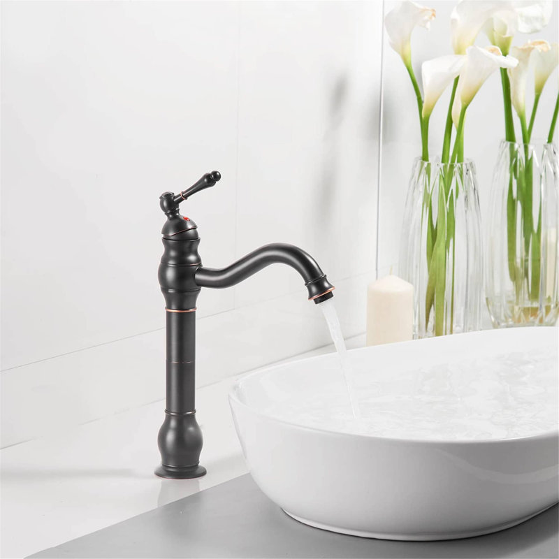 Single-handle Bathroom Faucet with Drain Assembly, Bronze