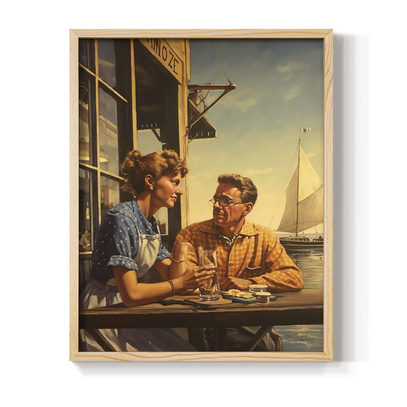 NAUTICAL Series DCXLII, reproduction encadrée - bois massif, Naturel, H 11 po x l 9 po
