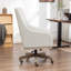 Chaise de bureau en cuir véritable Jamestown avec pieds en bois massif-1368479781