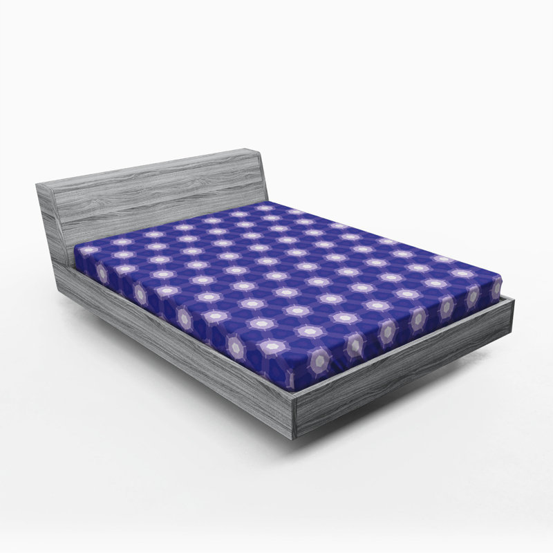 Microfiber Geometric Fitted Sheet, Full Fitted Sheet