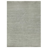 Super Tibetan hand-knotted Wool/Bamboo Silk Blue Area Rug
