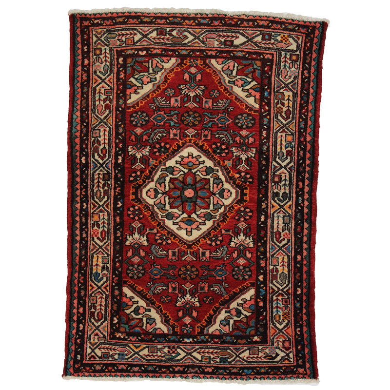Poock Oriental Area Rug in Red
