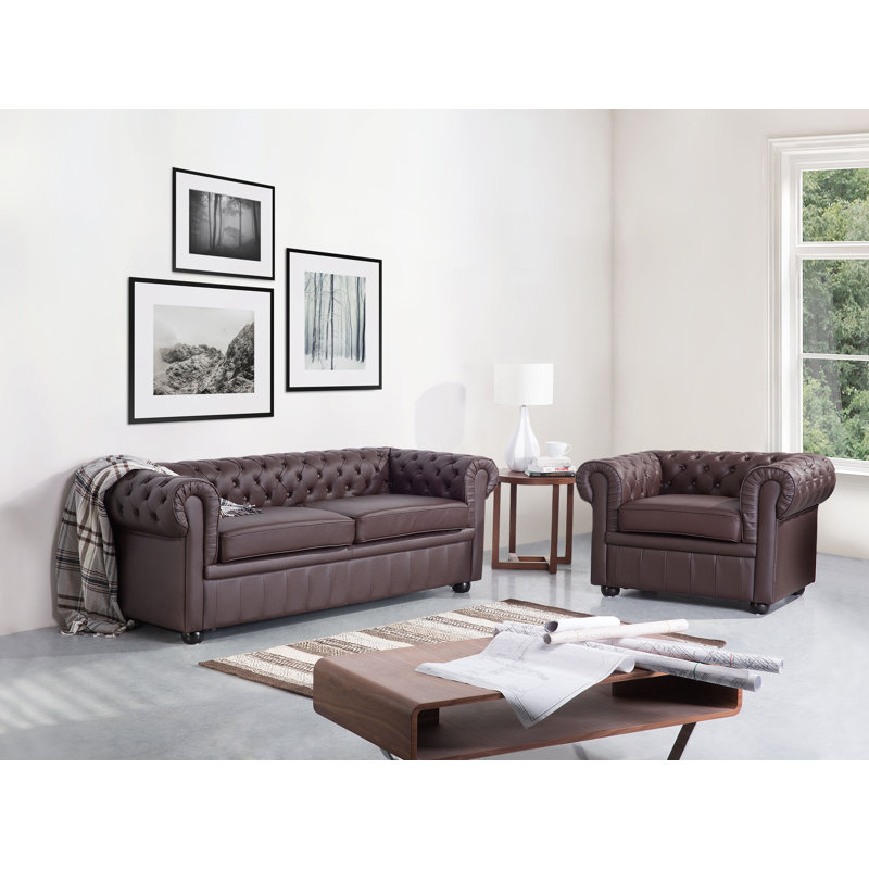 Delmont 2 - Piece Living Room Set, Brown