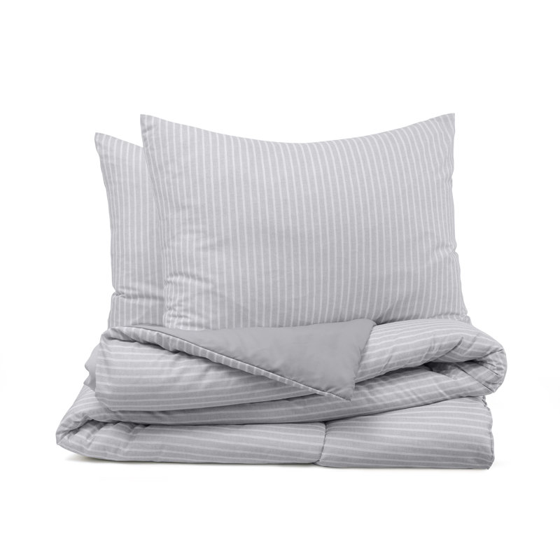 Martex Solid Color Reversible Comforter and Sham Bedding Set Super Soft Brushed Fabric, Twin Comforter + 1 Standard Sham