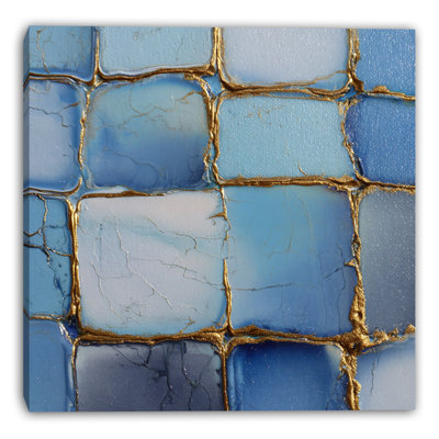 Toile tendue mosaïque dorée