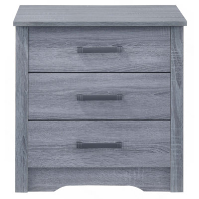 Contemporary Wooden 3-Drawers Nightstand With Handle For Sturdy Lasting Use And Organizing Essentials In Modern Decor Themes With Quick Assembly
