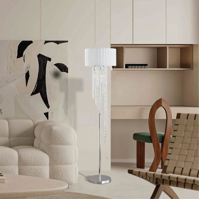 Lampe sur pied en métal chromé chromé 65,75 po H 65,75 po pour salon, lampe sur pied pour chambre à coucher