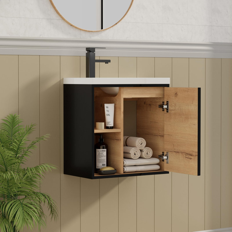500mm Single Bathroom Vanity with Basin, Black