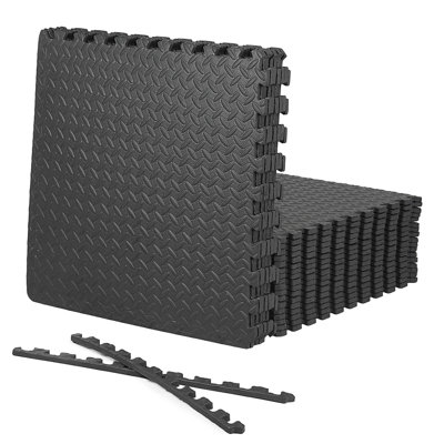 CAP Interlocking Exercise Foam Mats, 96 SQ.FT Diamond, TATAMI, T-Pattern 1/2-Inch Thickness Tiles