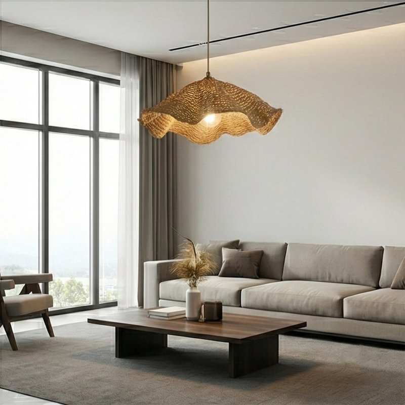 Luminaire suspendu unique à 1 lumière Antrez, Argenté / Brun
