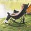 Chaise de camping portative pliante à bascule pliante avec porte-gobelet