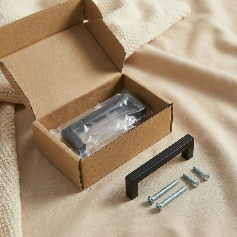 4-1/4 Inch Center To Center Matte Black Cabinet Handles