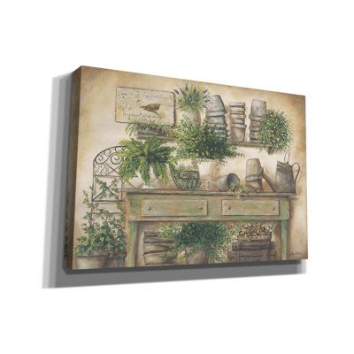 «Potting Bench I» par Pam Britton, art mural sur toile