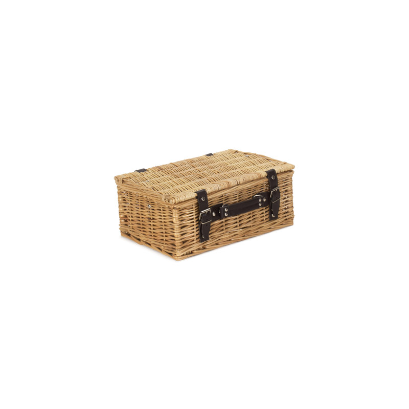 Wicker Empty Hamper Basket, 15cm H x 36cm W x 26cm D, Buff