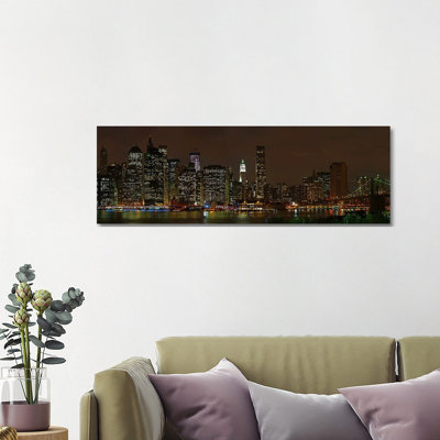 Skyscrapers At The Waterfront, Lower Manhattan, Manhattan, New York City, New York State, USA 2011 - Wrapped Canvas Panoramic Print