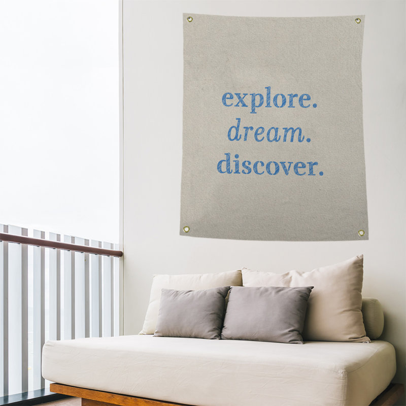 Tapisserie de polypropylène discover de rêve en polyester, H 80 po x l 59 po, Blanc / Bleu