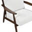 Chaise d'appoint beige avec base en bois massif et rembourrage en mousse beige, coussin de siège attaché, revêtement texturé-985511526