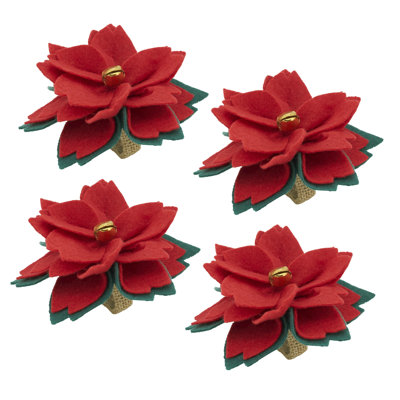 Napkin Ring Collection Flower: 100% Polyester Felt - Ring: 100% Jute Napkin Ring