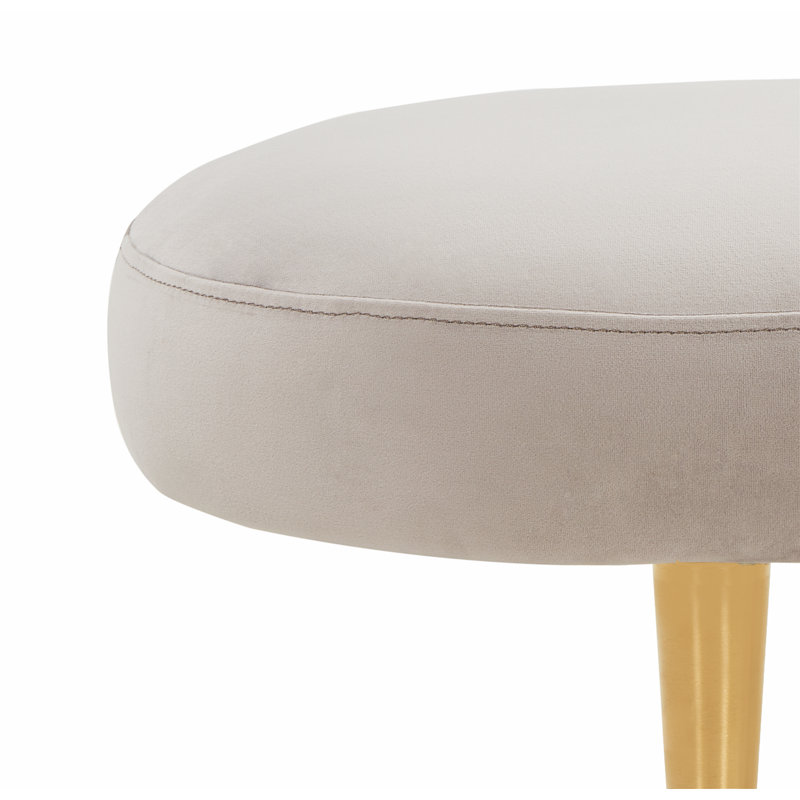 Banc rembourré Jalinqua, Velours taupe pâle