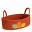 Panier de rangement brodé en corde de coton avec motif citrouille, fermeture de sac à main, boîte de rangement avec anse, panier-cadeau