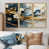 Toile avec cadre flottant or