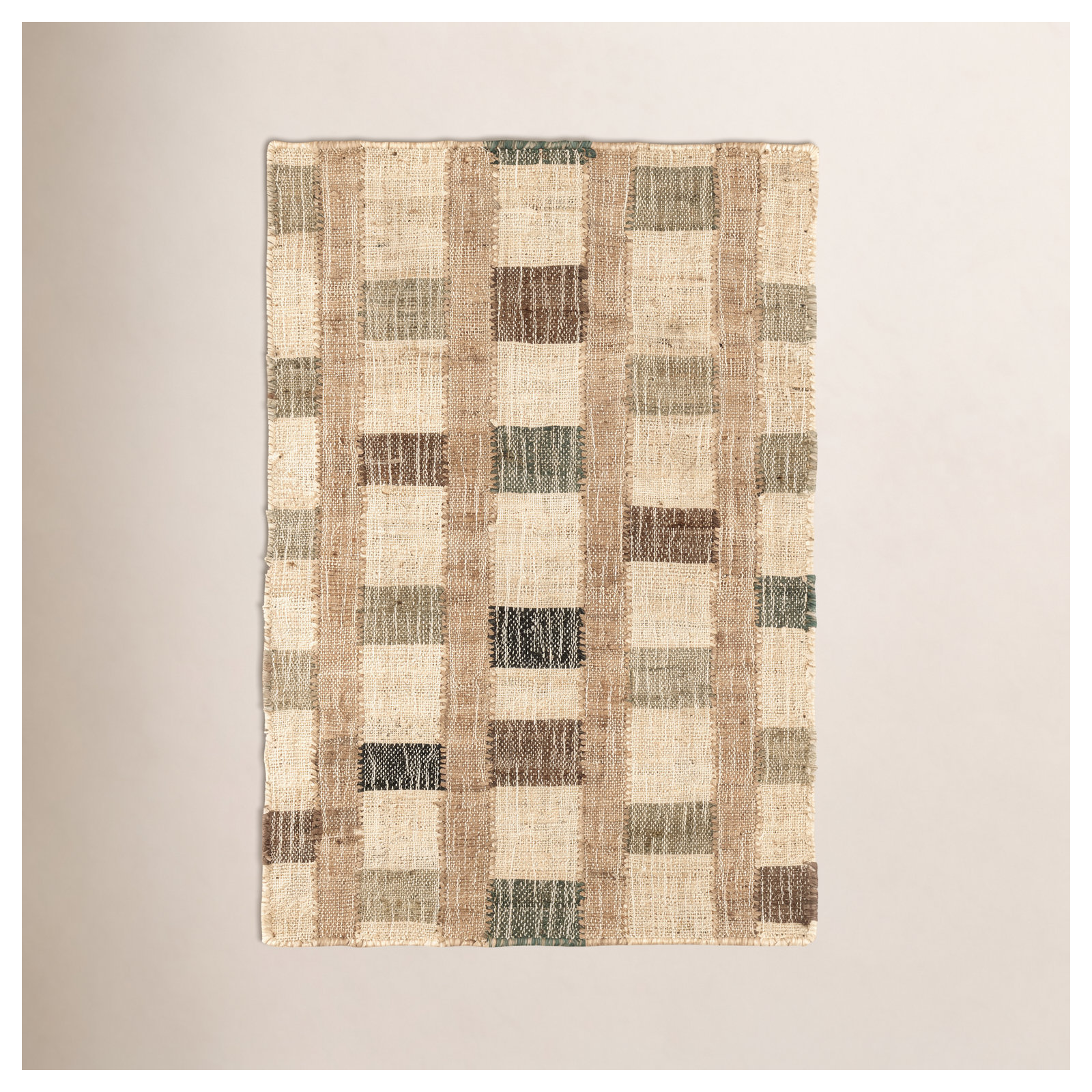 Mosaic Blue Handwoven Jute Rug, Rectangle 10' x 14'