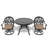 3-Piece All-Weather Cast Aluminum Dining Set, Include 2 Swivel Chairs And 39.37" Round Table With Black Frame