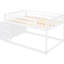 Lit superposé double blanc avec construction solide et rangement fonctionnel en bois de pin blanc-130672147-130672148