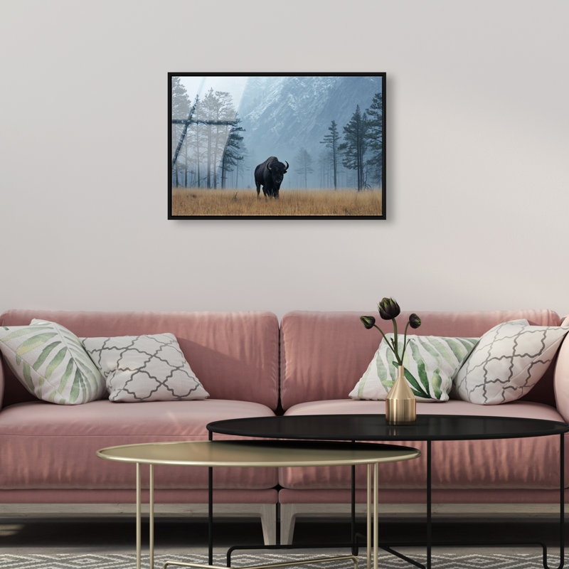 Mountain Bison II Print by Oliver Gal, 17" H x 25" W, Black Floater Frame