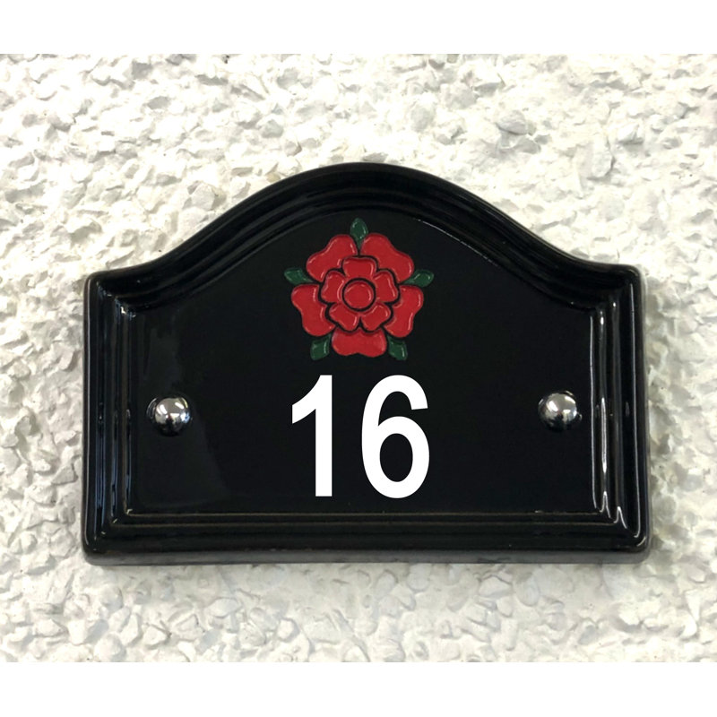 Walsham 16.5cm H Ceramic House Number, Black, 16