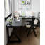 Bureau noir en bois massif noir en forme de L-1750412301