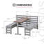 Steel Garden Dining Set Lagos - 142cm X 128cm, grey