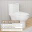 Toilette monobloc à double chasse d'eau siphonique 0,8/1,28 GPF, cuvette allongée confort ADA de 17 po avec entraxe de 12 po, abattant et couvercle à fermeture amortie, blanche-135562574