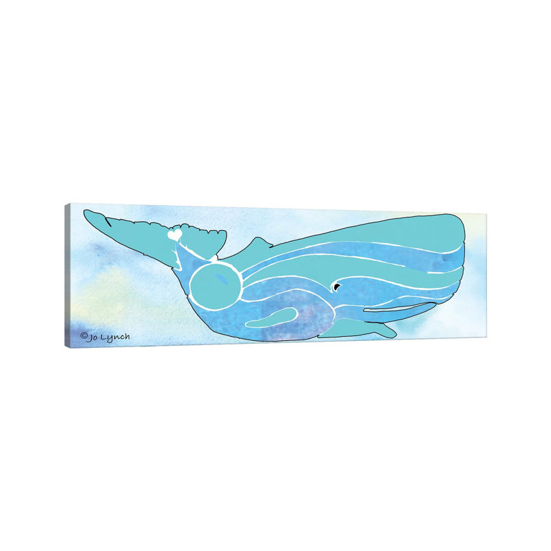 Whale Ocean Blues by Jo Lynch - Wrapped Canvas Panoramic Gallery-Wrapped Canvas Giclée