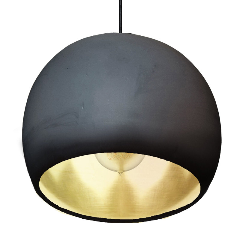 1 - Light Pendant, Black, Incandescent, Matte Black/Brass