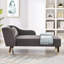 Chaise longue élégante en velours gris et rembourrage en mousse à la mode avec fabrication en bois massif-572486879