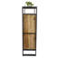 Armoire de rangement industrielle 63 po en bois de manguier massif et cadre en fer avec deux tiroirs