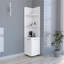 Armoire à linge autoportante Malibu, 2 portes, tablettes ouvertes - blanc