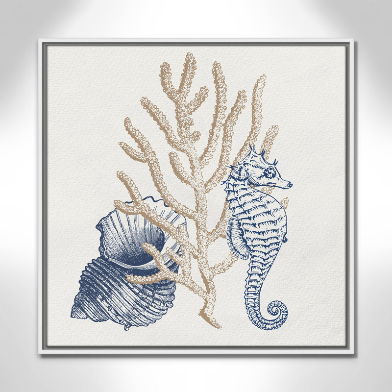 «Into the Sea II» par Kimberly Allen, H 25,5 po x l 25,5 po, Blanc