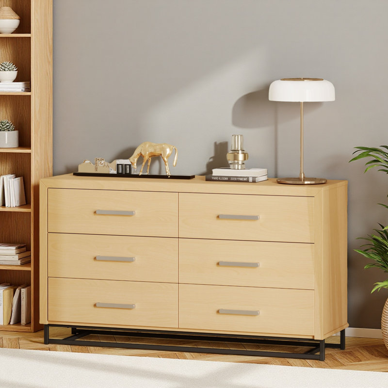 6 Commode 6 tiroirs, Naturel