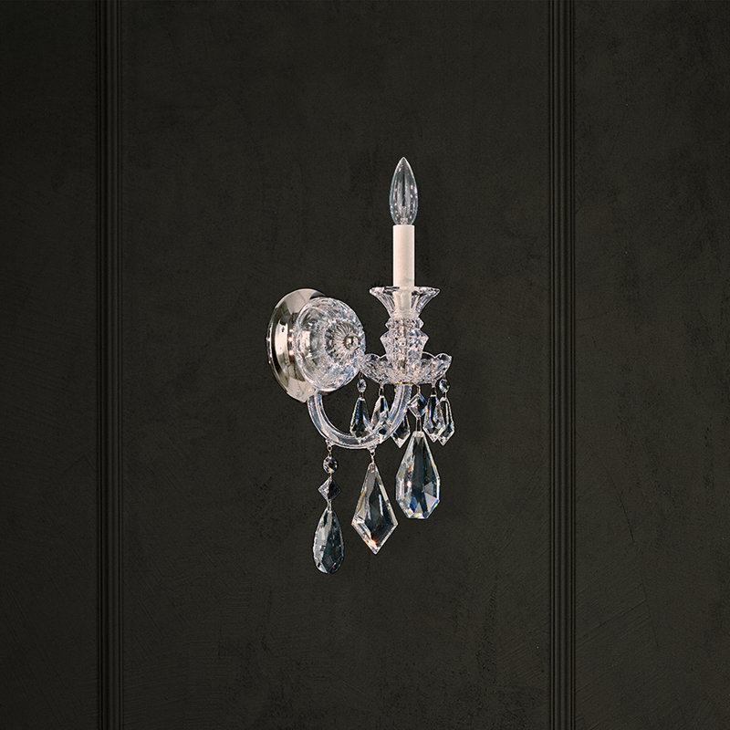 Hamilton 1 - Light Candle Wall Light, Clear / Silver