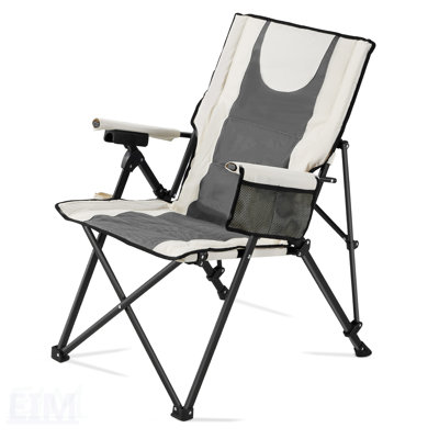 Chaise de camping pliante à haut dossier avec 3 positions inclinables, rembourrée pour plus de confort et une capacité de poids de 260 lb