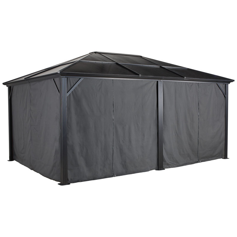 Rideaux gris Sojag pour pavillon de jardin Meridien, filé, H 78,34 po x l 0,25 po x P 512,4 po